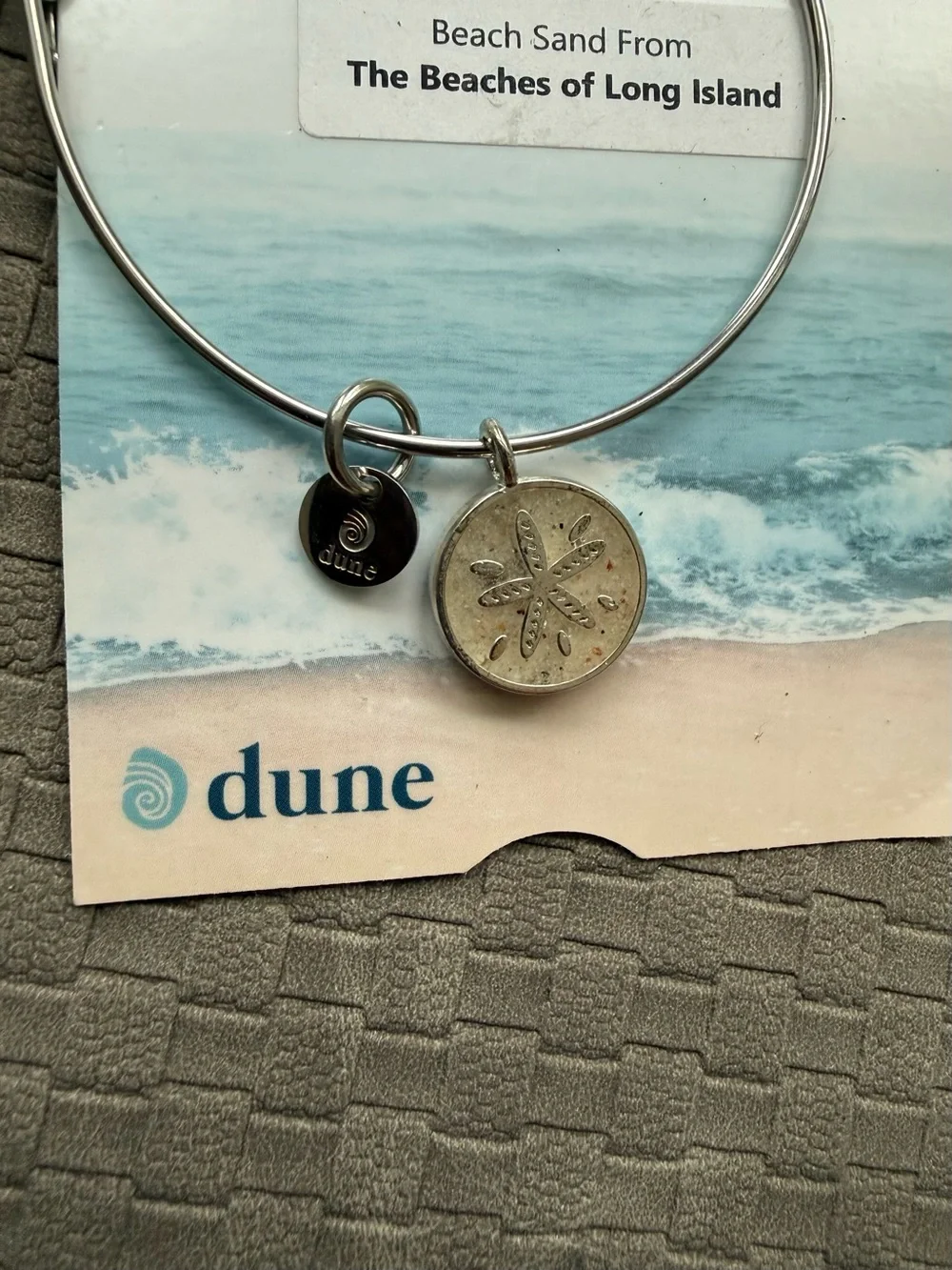 Dune Silver Sand Dollar Beach Sand Charm Bangle